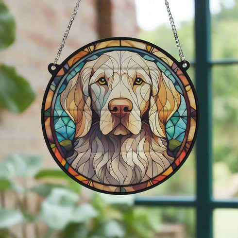 English Setter Stained Glass Effect Suncatcher